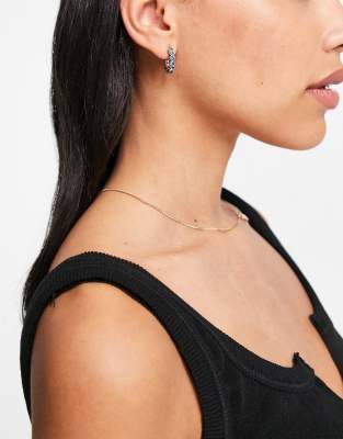 Украшения и часы  Asos Золотистые серьги-кольца в стиле «хагги» с синими камнями Topshop-Золотистый