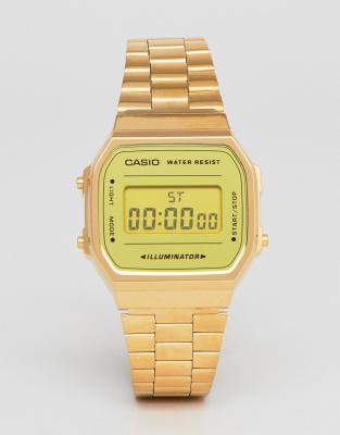 фото Золотистые цифровые часы casio a168w-золотой