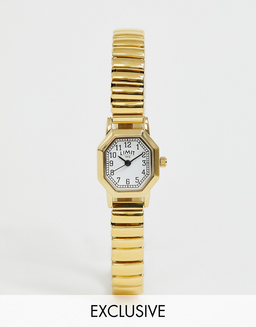 фото Золотистые восьмиугольные часы с расширяющимся браслетом limit-золотой