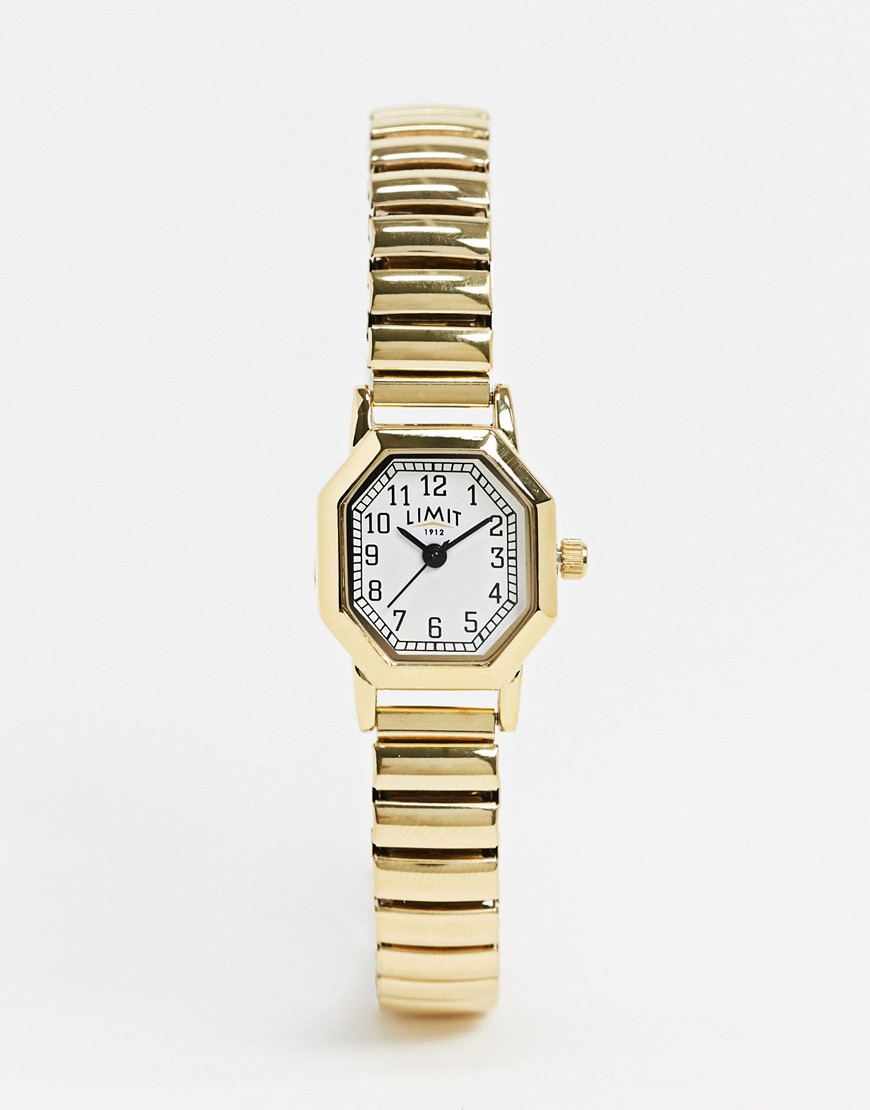фото Золотистые восьмиугольные часы с расширяющимся браслетом limit-золотой