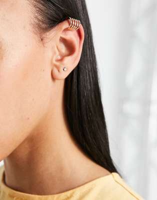 Серьги Золотистый 5-рядный кафф для уха Topshop