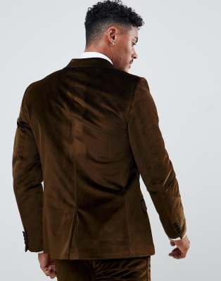 brown velvet suit jacket