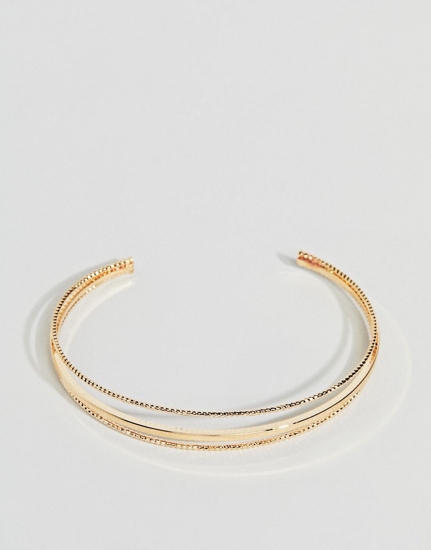 фото Золотистый браслет-манжета с отделкой asos design-золотой