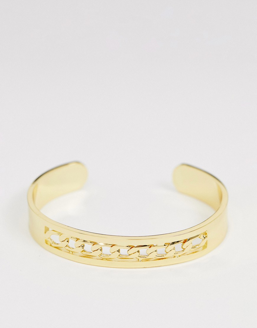 фото Золотистый браслет-цепочка с крупными звеньями seven london-золотой