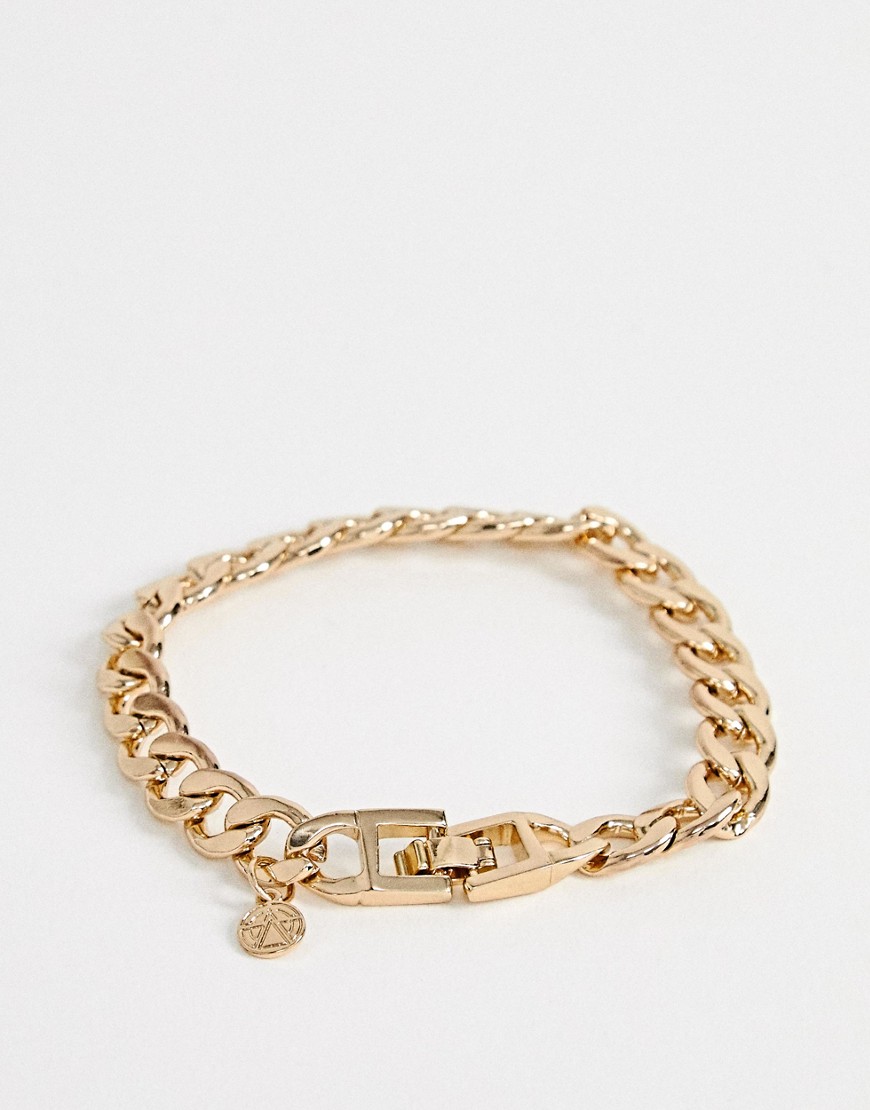 фото Золотистый массивный браслет-цепочка chained & able-золотой