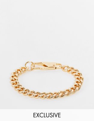   Asos Золотистый массивный браслет-цепочка с застежкой-карабином Reclaimed Vintage Inspired