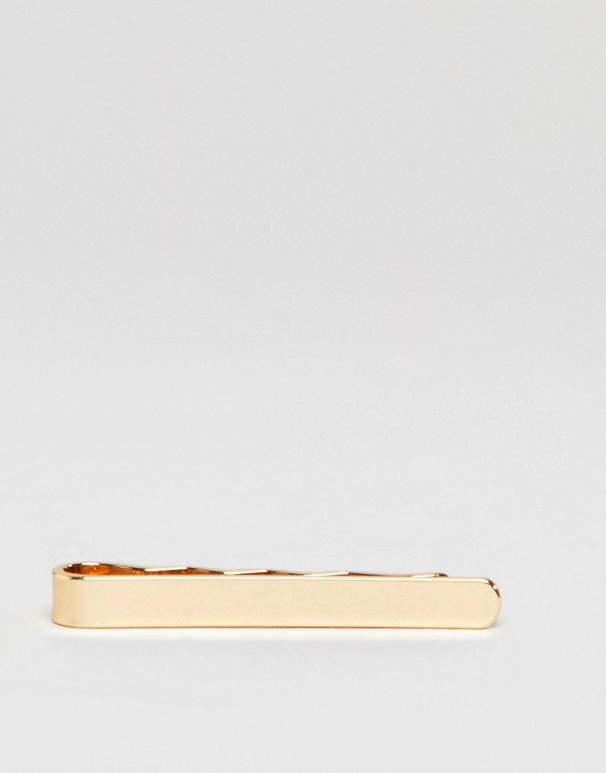 фото Золотистый узкий зажим для галстука asos design-золотой
