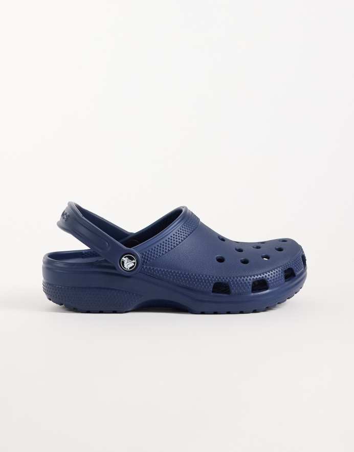 Crocs Zuecos azul marino clásicos unisex de