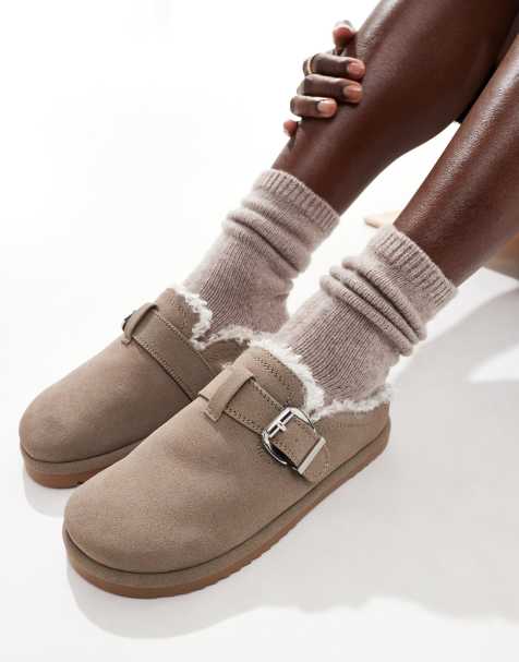 Zuecos color camel con forro de piel de New Look - view 1