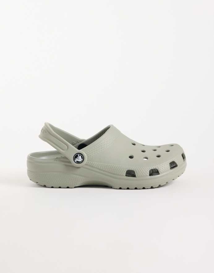 Crocs Zuecos gris elegante clásicos unisex de