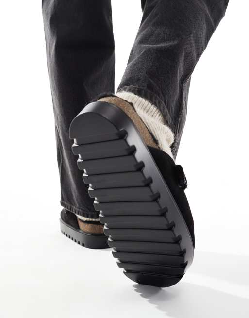 Zuecos negros estilo mules con forro de piel sintética de ASOS DESIGN, 4 de 4