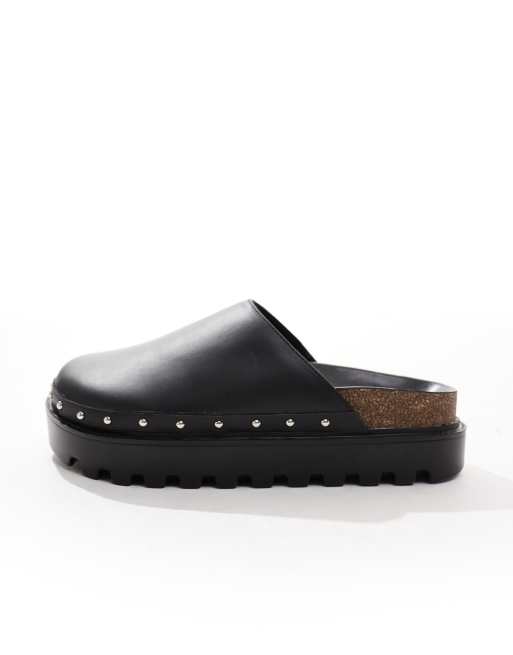 Zuecos negros estilo mules con suela gruesa de ASOS DESIGN, 4 de 4
