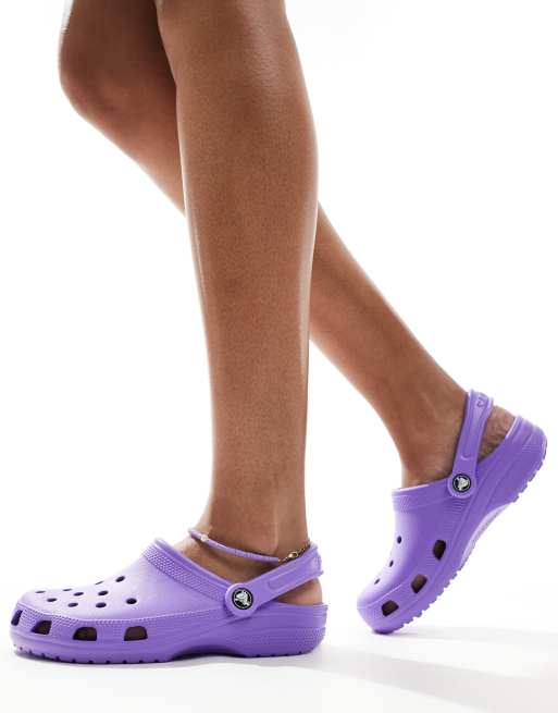 Galaxia Tiras De Crocs Sandalias Morado Galaxia Con Diseño De