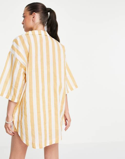 Zulu & Zephyr – Randig strandskjorta i oversize, del av set, 2 av 4