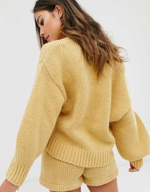 Zulu u0026 Zephyr relaxed oversize knitted beach sweater in oatmeal | ASOS