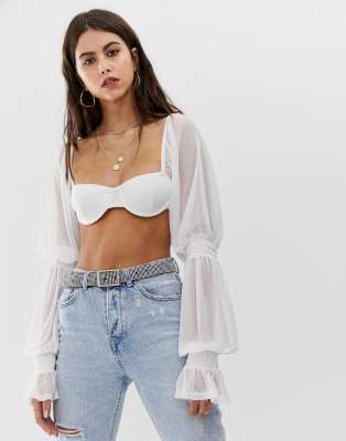 puff sleeve bralette