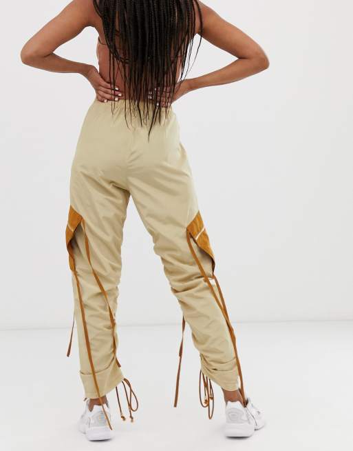 ZYA ruched track pants with contrast pockets ASOS