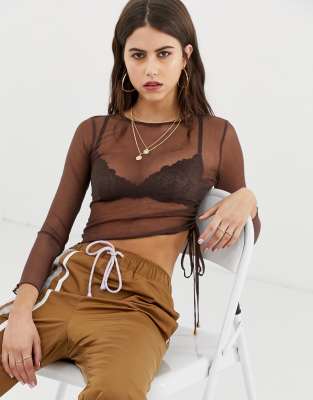 sheer ruched top